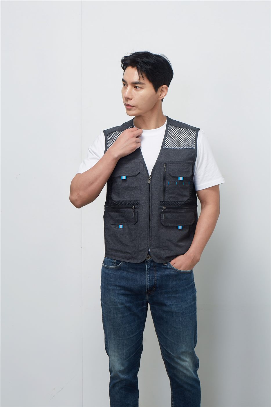 KSK2599(챠콜+블루)조끼 썸네일 2