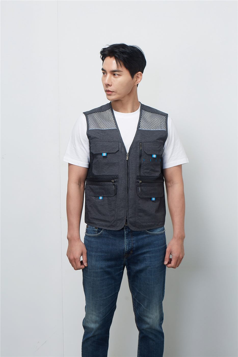 KSK2599(챠콜+블루)조끼 썸네일 4