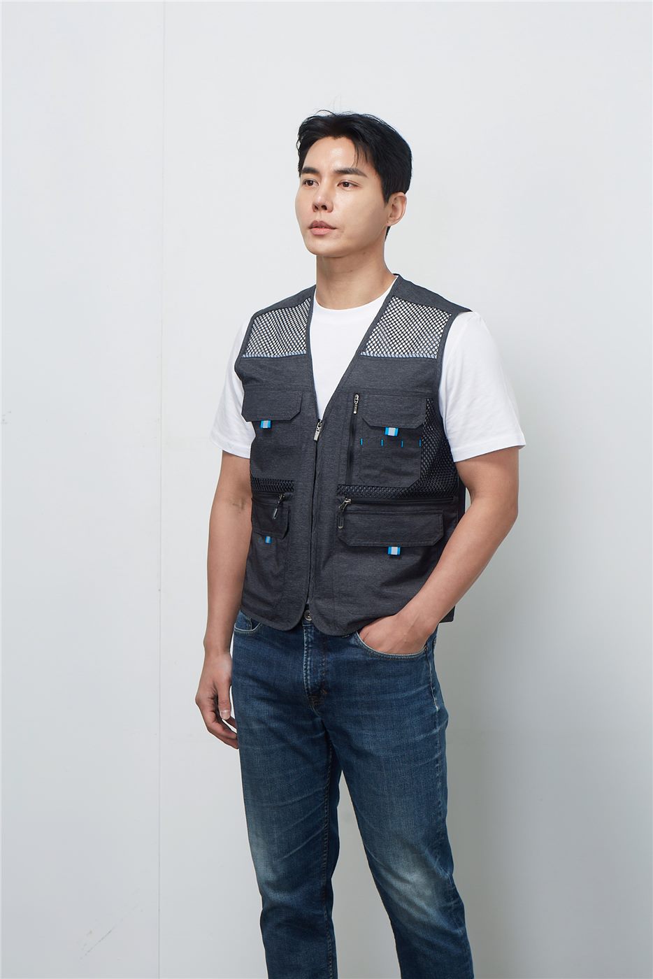 KSK2599(챠콜+블루)조끼 썸네일 5