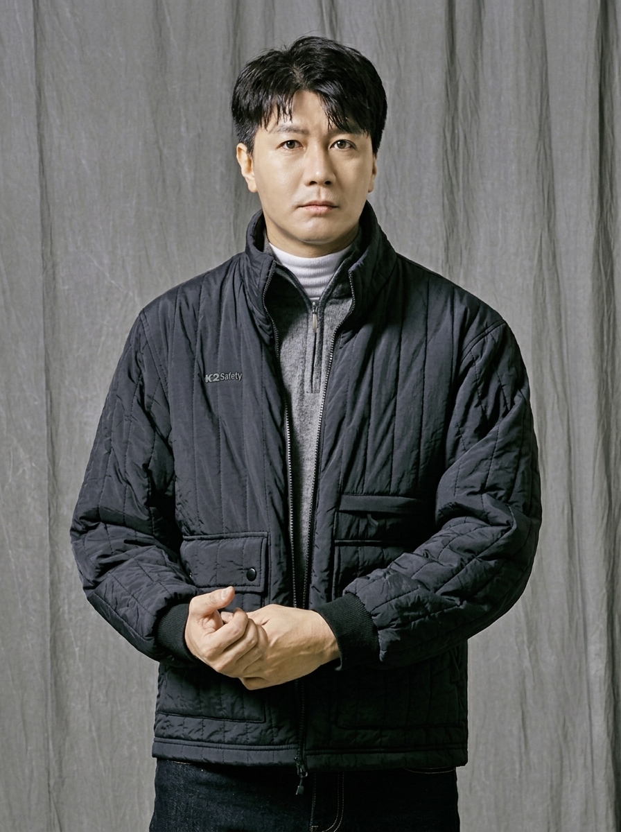 네이비 후드 패딩 이미지 1